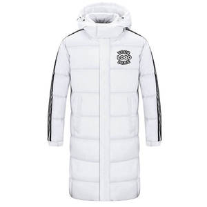 Wholesale Outdoor Custom Warm Utility <b>Canvas</b> Stand Collar Front Logo Long Hoodie Puffer <b>Jacket</b> for Men - Product Image 1