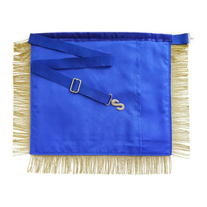 ผ้ากันเปื้อน Masonic Grand Lodge past Master Blue Lodge สีน้ำเงินเข้มกำมะหยี่มีแถบด้านข้างและขอบทอง - Product Image 2