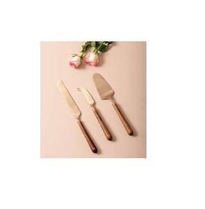 Juego de cuchillos y servidor de latón de lujo para pastel, regalo de aniversario de boda, compromiso, cumpleaños, boda, servidor de cuchillos de latón - Product Image 1