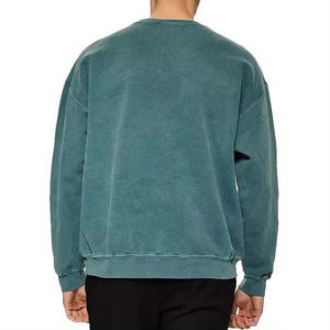 Sudaderas Básicas de Diseño Personalizado, 100% Algodón, Moda Personalizada para Hombre, 380 GSM, Lavado Ácido, Cuello Redondo Vintage, Estilo Urbano, Talla Grande - Product Image 4