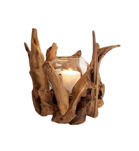 Bougeoir en bois flotté très durable Accessoires d'éclairage à la maison décoratifs d'intérieur Bougeoir fait main de forme unique - Product Image 1