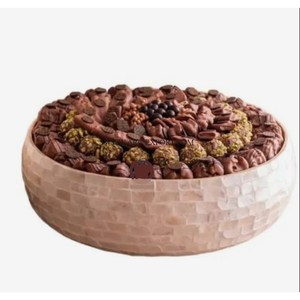 Bol en métal de forme florale avec design gaufré Bols enduits d'or de style européen pour la vaisselle Bol à chocolat de service aux bonbons et aux noix - Product Image 2