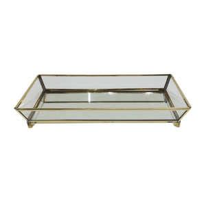 Boîte à bijoux en laiton et verre de forme rectangulaire personnalisée avec placage d'argent fait à la main en vrac pour la décoration de mariage emballage en carton - Product Image 4
