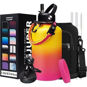 Botella de agua Silverjet de 64 oz, de doble pared, de acero inoxidable, aislada, con bolsa y pajita, para viajes, senderismo y camping al aire libre. - Product Image 4