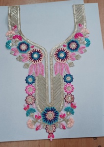 Organic Cotton Embroidered Collar Eco-Friendly <b>Sew</b>-<b>On</b> <b>Patches</b> for Sustainable Brands Made in India - Product Image 3