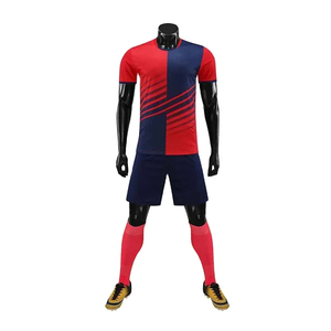 Maillot de football pour homme à blocs de couleur, manches courtes, col rond, en polyester anti-humidité, kit athlétique avec impression sublimée - Product Image 2