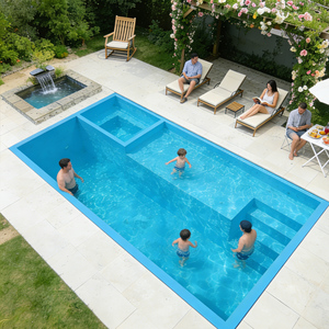 Piscine rustique avec bordure en pierre naturelle, entretien réduit, préfabriquée, grande piscine creusée pour la cour - Product Image 3