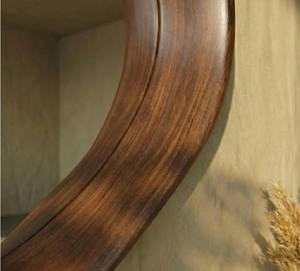 Hot Selling Premium Handmade Eco-Friendly <b>Lightweight</b> Art Deco Real Walnut Wooden Wall <b>Mirror</b> Asymmetrical Irregular Design - Product Image 4