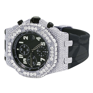 Reloj de Pulsera de Acero Inoxidable con Movimiento de Cuarzo y Esfera de Cristal con Incrustaciones de Moissanita - Product Image 5