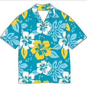 Camisetas Hawaianas Unisex 2026 OEM Personalizadas, de Alta Calidad, Ecológicas, Teñidas, de Poliéster/Algodón, con Estampado, Gran Venta - Product Image 1