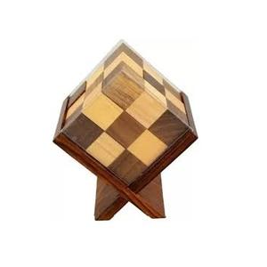 Cubo de rompecabezas de madera hecho a mano de madera de tendencia con arena Cubo de rompecabezas 3D con soporte - Product Image 1
