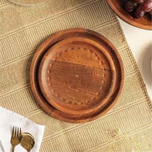 Vente en gros 100 pièces en vrac assiette de présentation en bois à bord ondulé vaisselle multi-usages plateau de service personnalisable OEM disponible lave-vaisselle - Product Image 4