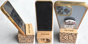 ITA Tools ODM North America Ash Wood Cube <b>Phone</b> <b>Stand</b> 75x75x75mm with No Battery Amplifier ODM/OEM Customized Support - Product Image 2
