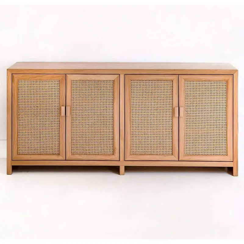 Jardim Pátio Madeira Console Cabinet com Cane Webbing Mogno Madeira Handmade de Aqma Móveis