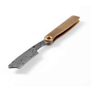 Maquinilla de afeitar plegable de acero inoxidable para quitar el pelo, mango de madera, cuchilla recta - Product Image 4