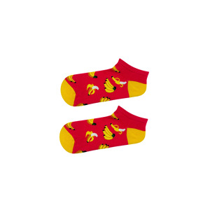 Chaussettes de cheville rouges pour hommes avec motif banane - Product Image 1