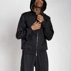 Y2K ODM เสื้อมีฮู้ดแบบซิปขนาดพิเศษสำหรับผู้ชายพิมพ์ลายหน้าโลโก้3D แบบฟองขนาดพลัสไซส์ดีไซน์เนอร์ - Product Image 2