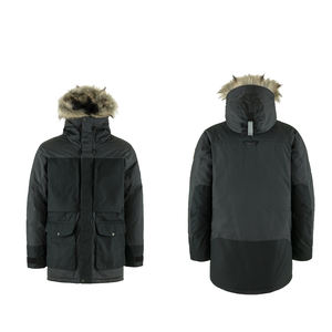 Parka en polaire standard d'automne pour hommes, fabriquée par des fabricants professionnels, veste à capuche longue en toile imperméable et coupe-vent, 100% coton - Product Image 3