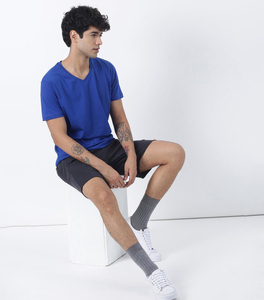 <b>Silk</b> V Neck T <b>Shirt</b> <b>Men</b> Custom Logo Vintage Washed Heavyweight Cotton Blank Tee - Product Image 6