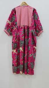 Haute qualité rose imprimé Animal Mini robe col profond chaîne près rayure Long bloc Floral décontracté génération coupe ample été - Product Image 6