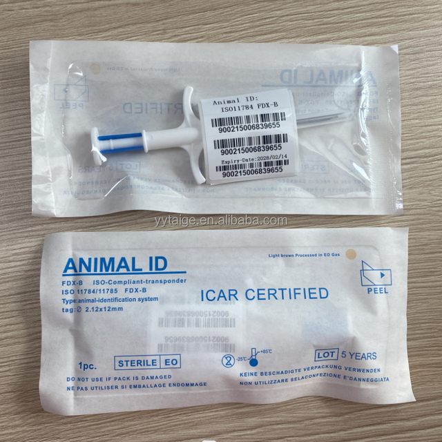 Rfid Animal Id Tag Iso 11784 / 85 Livestock Microchip for Cattle Sheep Camel