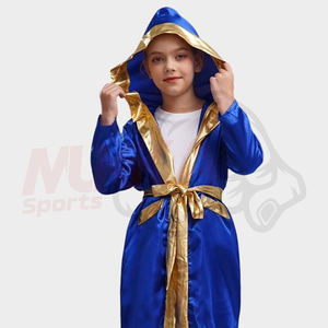 ชุดคลุมชกมวยเด็กแบบสั่งทำพิเศษ ปี 2025 ระบายอากาศได้ดี เป็นมิตรกับสิ่งแวดล้อม สีดำ ผลิตจากหนัง PVC แบบเต็มตัว สำหรับ MMA ไทยคิก - Product Image 2