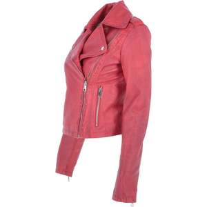 Chaquetas de Cuero para Mujer, Tendencia Otoño-Invierno, Personalizadas, Lisas, Teñidas, con Cuello Camisero, Mangas Largas, Transpirables - Product Image 4
