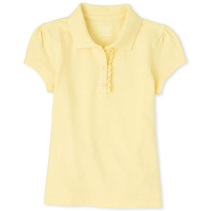 ชุดนักเรียนเสื้อโปโลสีเหลืองอ่อนผ้ายืดมีระบาย - Product Image 2