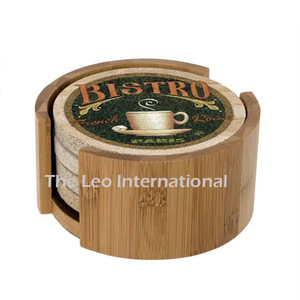 Juegos de forma redonda de Material de madera de 4 posavasos de té estilo elegante superventas posavasos decorativos para el hogar de la más alta calidad - Product Image 5