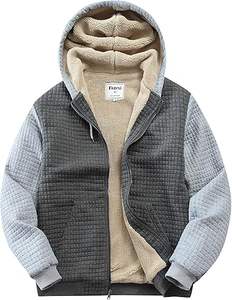 Wholesale Winter Warm Wool Jogging Sweatshirt for <b>Men</b> Custom Oversized <b>Sherpa</b> <b>Lined</b> Zipper <b>Hoodie</b> Embroidered Techniques - Product Image 1