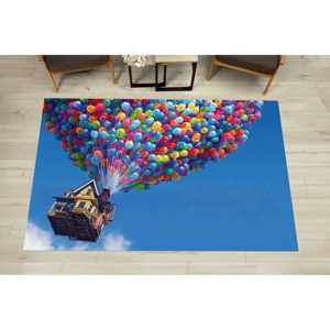 Alfombra Disney Up, alfombra con globos coloridos, alfombra con globos de aire, alfombra estampada, alfombra suave con pelo. - Product Image 1