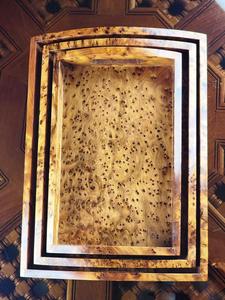 Plateau de service rectangulaire en bois de luxe artisanal de haute qualité avec Meena, compatible lave-vaisselle, épaisseur 1,5 cm, prix raisonnable - Product Image 6