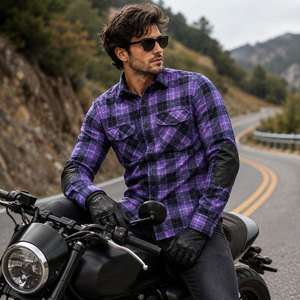 Chemise de moto décontractée en flanelle pour homme, vêtement de travail extérieur personnalisé 100% coton, séchage rapide, respirant - Product Image 6