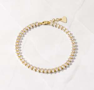 Diamant Hiphop Argent Sterling et Or Moissanite Lien Chaîne Bracelet Collier Élégant pour Elle Idée Cadeau Parfait - Product Image 2