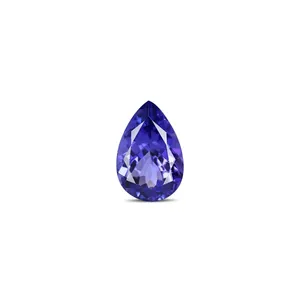 Tanzanite de qualité AA, 12x8mm, 3,47 carats, pierre précieuse facettée en vrac, bleu violet vert, forme poire avec coupe rose et ovale - Product Image 1