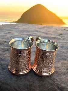 Lujo al por mayor Mocktail cobre vidrio Metal alta textura pulida diseño impreso cobre vidrio para Hotel y restaurante de la India - Product Image 2