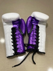 Gants de sparring modèle gagnant blanc et violet Gants de boxe de conception sur mesure fabriqués avec un entraînement de boxe en cuir de qualité supérieure - Product Image 3