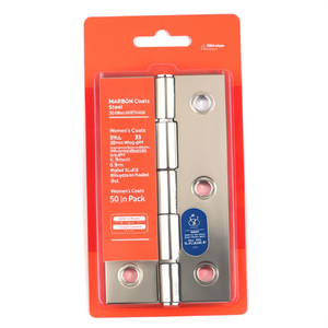 Bisagras de Acero para Abrigos de Mujer, 30mm de Altura, 22mm de Ancho, 0.9mm de Grosor, Recubiertas de Zinc Azul, Enrolladas, Paquete de 50 - Product Image 3
