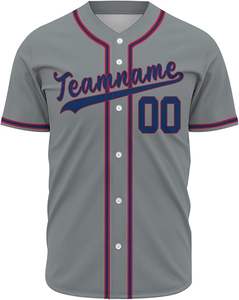 OEM alta calidad 100% poliéster personalizar sublimación béisbol Jersey botón completo transpirable personalizar nombre Jersey - Product Image 2