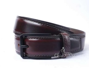 Haute qualité couche supérieure peau de vache 100% cuir véritable noir ou marron hommes mode ceinture décontractée pour jean avec boucle réglable - Product Image 1