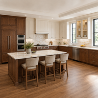 Gabinetes de Cocina Shaker Personalizados con Opciones de Madera Contrachapada, MDF o Melamina para Constructores, Distribuidores, OEM y Programas de Gabinetes para Proyectos