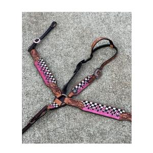 Ensemble de clous en cuir occidental durables et élégants Bride et rênes de collier de poitrine les plus vendues pour l'équitation en plein air - Product Image 1