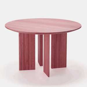 โต๊ะรับประทานอาหารไม้ทรงกลมทันสมัยพร้อมขาไม้กระดานแนวตั้งที่ไม่เหมือนใครสำหรับบาร์ในบ้านโรงแรมคาเฟ่วิลล่า - Product Image 4