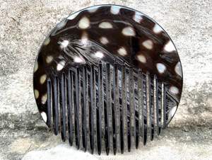 หวีเขาควายฮอร์นธรรมชาติสำหรับเด็กผู้หญิงหวีฮอร์นทรงกลมสำหรับขัดสัตว์สไตล์ HF ctafts - Product Image 4