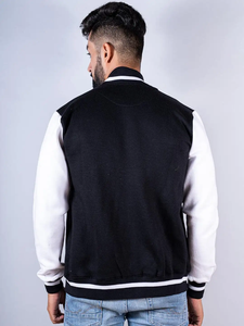 Veste universitaire personnalisée en chenille avec broderie pour hommes Veste de baseball à col rabattu pour hommes Veste surdimensionnée pour hommes - Product Image 4