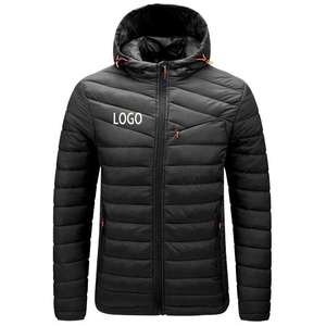Veste matelassée OEM manteaux rembourrés pour hommes à contraste personnalisé veste à bulles en nylon manteau à étiquette tissée veste d'hiver chaude pour hommes - Product Image 1