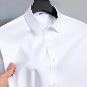 New Anti-Wrinkle <b>Mens</b> Shirts Long Sleeve Dress Shirts For <b>Slim</b> Fit Business Blouse White Office Shirt - Product Image 2