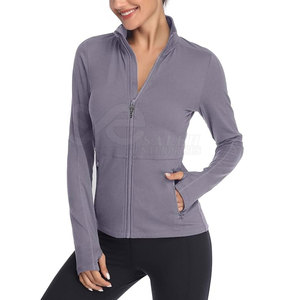Custom Logo Design Women Yoga <b>Jackets</b> Solid Color Women Yoga <b>Jackets</b> Lightweight Yoga <b>Jackets</b> - Product Image 1