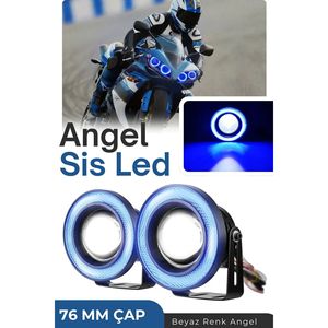 Universal 76mm hielo azul Ángel montaje pie motocicleta niebla y faro compatible LED hecho de aluminio - Product Image 2