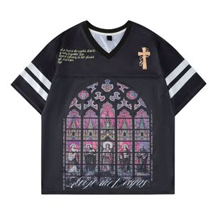 Nueva Camiseta de Fútbol Americano Sublimada y Cosida Personalizada, 100% Poliéster, Cuello en V, Manga Corta, para Entrenamiento - Product Image 1